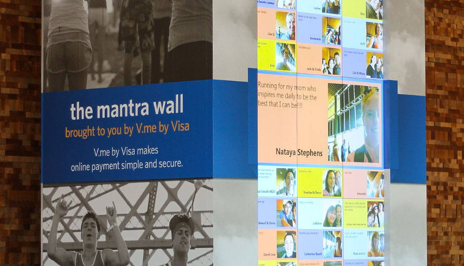 Alan Weaving, CreativeElements.ca, Visa, SeaWheeze, mantra wall, digital wall, video wall, interactive, outdoor, experiential, ipad, app